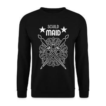 Bouclier Maid Viking médiéval marché médiéval - Sweat-shirt Unisexe - noir - Devant - Alina (178cm) & Michal (187cm)