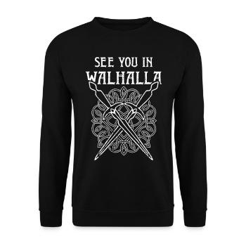 See you in Valhalla Viking Medieval Market - Unisex Sweatshirt - black - Front - Alina (178cm) & Michal (187cm)