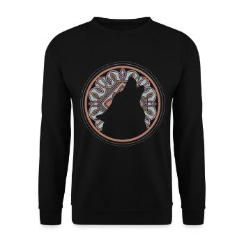 Loup d’Odin Loups vikings Mythologie médiévale - Sweat-shirt Unisexe - noir - Devant - Alina (178cm) & Michal (187cm)