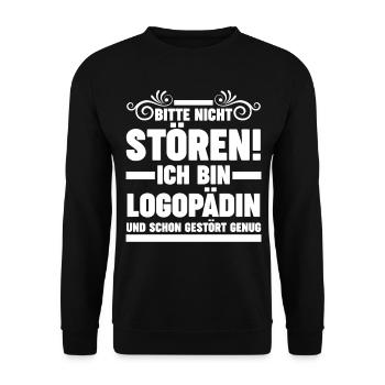 Logopädie Logopädin - Unisex Pullover - Schwarz - Vorne - Alina (178cm) & Michal (187cm)