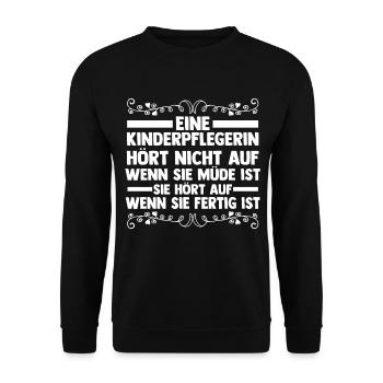 Erzieherin Kindergärtnerin Kinderpflegerin - Unisex Pullover - Schwarz - Vorne - Alina (178cm) & Michal (187cm)
