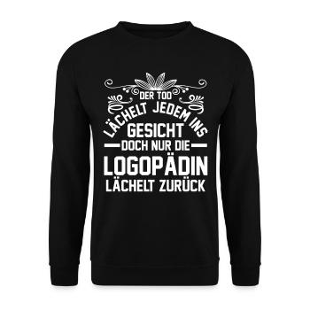 Logopädie Logopädin - Unisex Pullover - Schwarz - Vorne - Alina (178cm) & Michal (187cm)