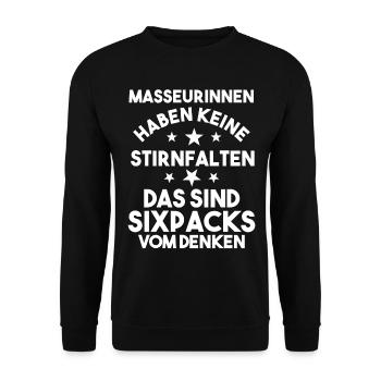 Physiotherapeutin Massage Masseurin - Unisex Pullover - Schwarz - Vorne - Alina (178cm) & Michal (187cm)