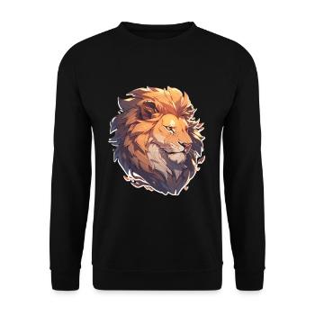 Lion, Wildcat, Lion's Head, Lion, Baby, Big Cat - Unisex Sweatshirt - black - Front - Alina (178cm) & Michal (187cm)