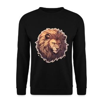 Lion, Wildcat, Lion's Head, Lion, Baby, Big Cat - Unisex Sweatshirt - black - Front - Alina (178cm) & Michal (187cm)