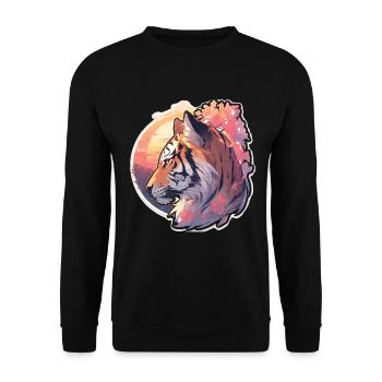 Tiger Wildkatze Tiger Baby Baby Tiger Afrika - Unisex Pullover - Schwarz - Vorne - Alina (178cm) & Michal (187cm)