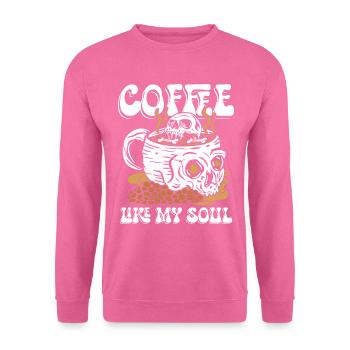 Kaffee wie meine Seele | Unruhe Schädel - Unisex Pullover - Pink - Vorne