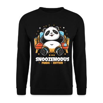 Relaxation with pandas - Unisex Sweatshirt - black - Front - Alina (178cm) & Michal (187cm)