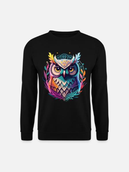 Tribal Eule: Perfektes Geschenk für Eulenfans - Unisex Pullover - Schwarz