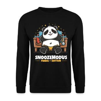 Snooze Mode - Panda Edition - Unisex Sweatshirt - black - Front - Alina (178cm) & Michal (187cm)