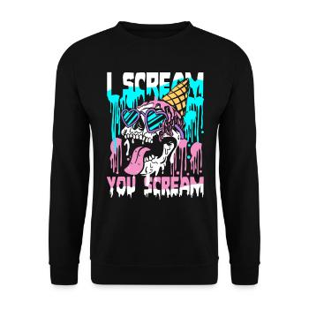 I scream you scream | cool summer skull - Unisex Sweatshirt - black - Front - Alina (178cm) & Michal (187cm)