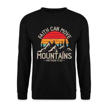 Faith can move mountains | campers & jesus trail - Unisex Sweatshirt - black - Front - Alina (178cm) & Michal (187cm)