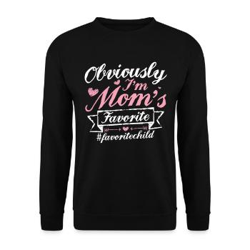 Obviously i'm mom's favorite | lovely mothers day - Unisex Sweatshirt - black - Front - Alina (178cm) & Michal (187cm)