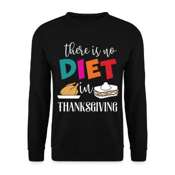 There Is No Diet: Lustiger Thanksgiving Truthahn - Unisex Pullover - Schwarz - Vorne - Alina (178cm) & Michal (187cm)