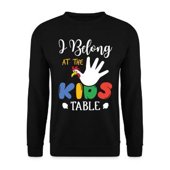 I Belong At The Kids Table - Funny Turkey - Unisex Sweatshirt - black - Front - Alina (178cm) & Michal (187cm)