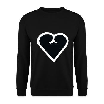 Herz schwarz böse schlecht verdorben Herzen Gefühl - Unisex Pullover - Schwarz - Vorne - Alina (178cm) & Michal (187cm)