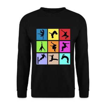Free running - Unisex Sweatshirt - black - Front - Alina (178cm) & Michal (187cm)