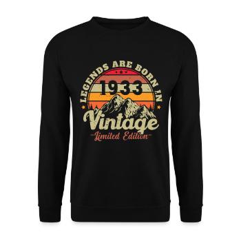 Les Légendes Sont Nées En 1933 Vintage Cadeau - Sweat-shirt Unisexe - noir - Devant - Alina (178cm) & Michal (187cm)