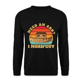 Need an Ark I Noah Guy Jesus Christian Vintage - Unisex Pullover - Schwarz - Vorne - Alina (178cm) & Michal (187cm)