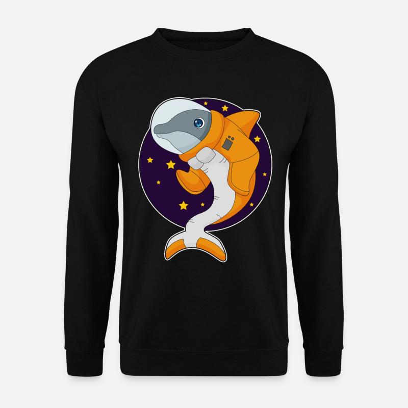 Dolphin Astronaut Space - Unisex Sweatshirt - black