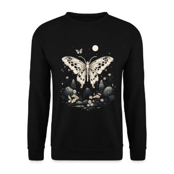 Fairycore Cottagecore Papillon Fée Grunge - Sweat-shirt Unisexe - noir - Devant - Alina (178cm) & Michal (187cm)