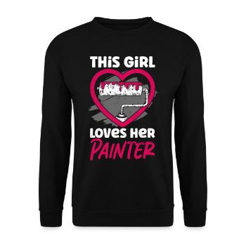 House Painter Decorator Girlfriend - Unisex Sweatshirt - black - Front - Alina (178cm) & Michal (187cm)