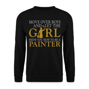 House Painter Decorator Female - Unisex Sweatshirt - black - Front - Alina (178cm) & Michal (187cm)