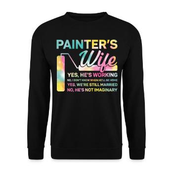 House Painter Decorator Wife - Unisex Pullover - Schwarz - Vorne - Alina (178cm) & Michal (187cm)