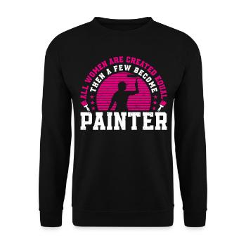 Peintre en bâtiment Décorateur Femme - Sweat-shirt Unisexe - noir - Devant - Alina (178cm) & Michal (187cm)