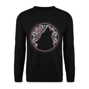 Loup Viking Loups Moyen Âge Viking Celtes - Sweat-shirt Unisexe - noir - Devant - Alina (178cm) & Michal (187cm)
