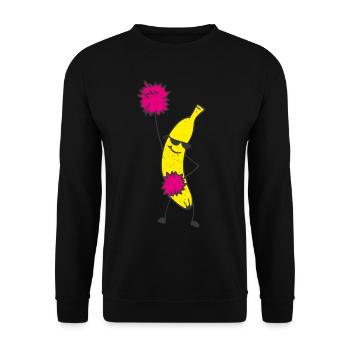 Banana, Banana, Tropical Fruits, Fruit, Fruit - Unisex Sweatshirt - black - Front - Alina (178cm) & Michal (187cm)