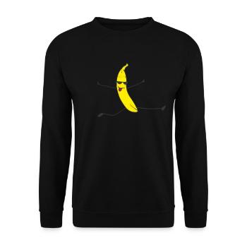 Banana Split Banana Fruits Healthy Eating - Unisex Sweatshirt - black - Front - Alina (178cm) & Michal (187cm)