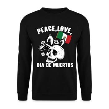 Peace Love Dia De Muertos Dia De Muertos - Unisex Pullover - Schwarz - Vorne - Alina (178cm) & Michal (187cm)