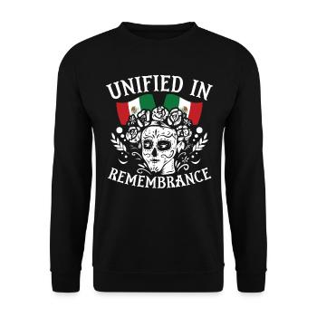 Unified In Remembrance Dia De Muertos - Unisex Sweatshirt - black - Front - Alina (178cm) & Michal (187cm)