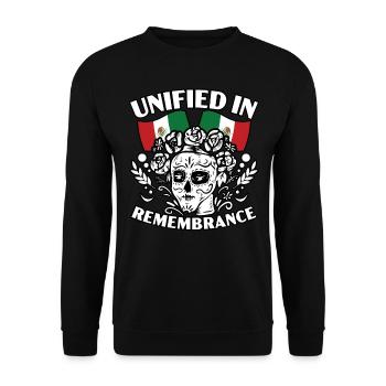Unified In Remembrance Dia De Muertos - Unisex Sweatshirt - black - Front - Alina (178cm) & Michal (187cm)