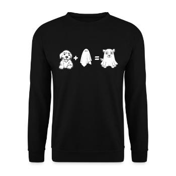 Funny Ghost Dog - Funny Halloween Ghost Dog - Unisex Sweatshirt - black - Front - Alina (178cm) & Michal (187cm)