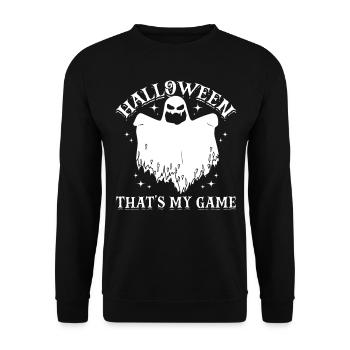 Halloween That's My Game - Funny Halloween Ghost - Unisex Sweatshirt - black - Front - Alina (178cm) & Michal (187cm)