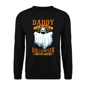 Papa est mon nom Halloween est mon jeu - Daddy Hall - Sweat-shirt Unisexe - noir - Devant - Alina (178cm) & Michal (187cm)