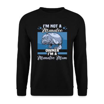 Cold Nose Warm Heart Manatee chubby manatee - Unisex Sweatshirt - black - Front - Alina (178cm) & Michal (187cm)