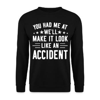 Tu m’as eu à nous allons faire croire que c’est un accident - Sweat-shirt Unisexe - noir - Devant - Alina (178cm) & Michal (187cm)