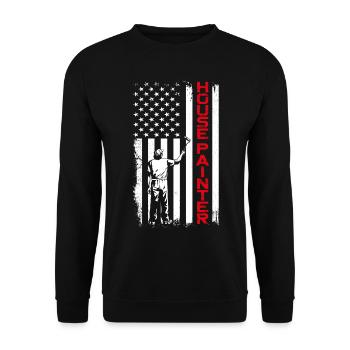 House Painter Decorator American - Unisex Sweatshirt - black - Front - Alina (178cm) & Michal (187cm)