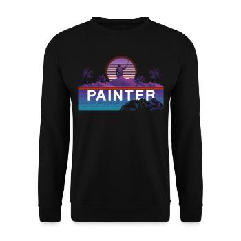 House Painter Decorator Retro 80s - Unisex Sweatshirt - black - Front - Alina (178cm) & Michal (187cm)