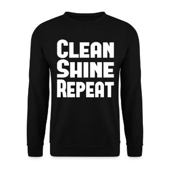 Clean Shine Repeat Detailer Car Lover Tuner - Unisex Sweatshirt - black - Front - Alina (178cm) & Michal (187cm)