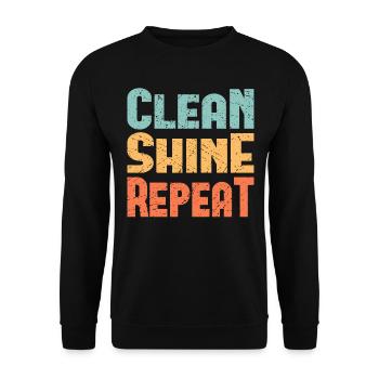 Clean Shine Repeat Detailer Car Lover Tuner - Unisex Sweatshirt - black - Front - Alina (178cm) & Michal (187cm)