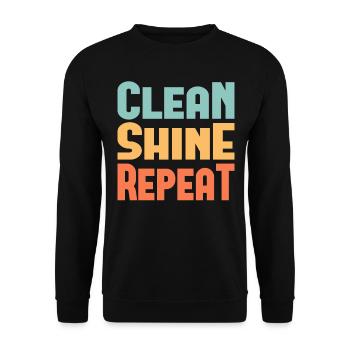 Clean Shine Repeat Detailer Car Lover Tuner - Unisex Sweatshirt - black - Front - Alina (178cm) & Michal (187cm)