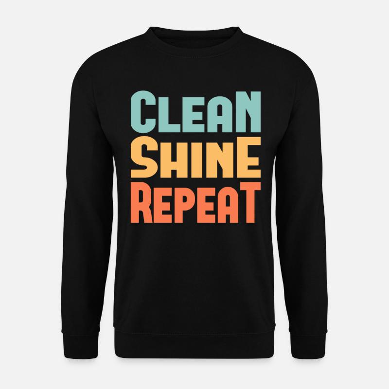 Clean Shine Repeat Detailer Auto Liebhaber Tuner - Unisex Pullover - Schwarz