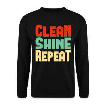 Clean Shine Repeat Detailer Auto Liebhaber Tuner - Unisex Pullover - Schwarz - Vorne - Alina (178cm) & Michal (187cm)