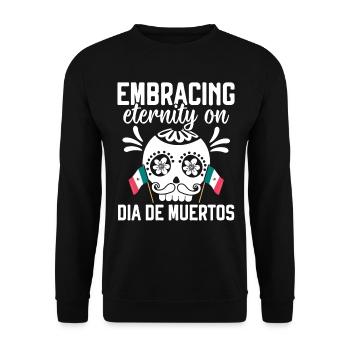 Embrancing Mexico Dia De Muertos - Unisex Sweatshirt - black - Front - Alina (178cm) & Michal (187cm)
