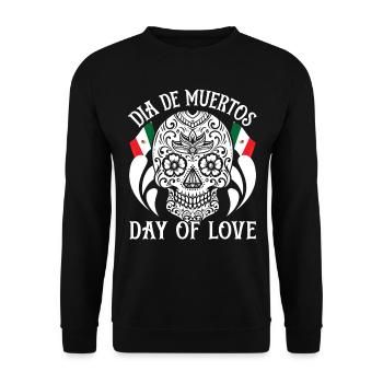 Dia De Muertos Day of love - Unisex Sweatshirt - black - Front - Alina (178cm) & Michal (187cm)
