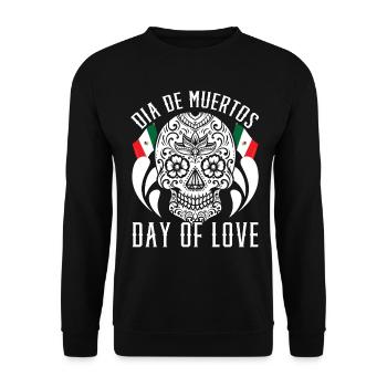 Dia De Muertos Day of love - Unisex Sweatshirt - black - Front - Alina (178cm) & Michal (187cm)